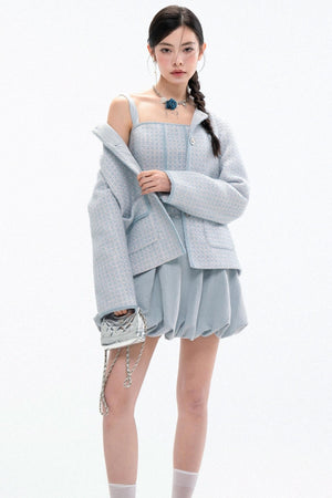 Chic Tweed Coat & Skirt Set-Up