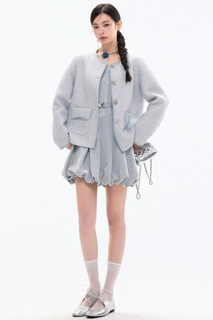Chic Tweed Coat & Skirt Set-Up