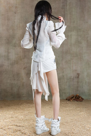 Chiffon Court Tunic Shirt