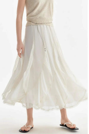 Chiffon Lace Ruffle Skirt