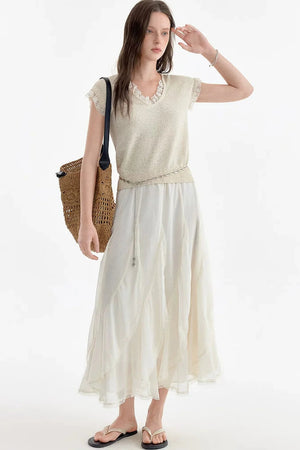 Chiffon Lace Ruffle Skirt