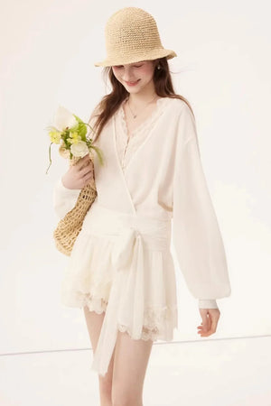 Chiffon Lace Splicing Dress