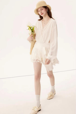 Chiffon Lace Splicing Dress