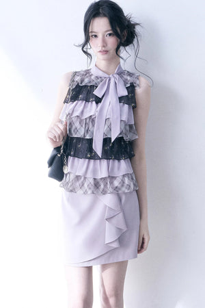 Chiffon Plaid Floral Top