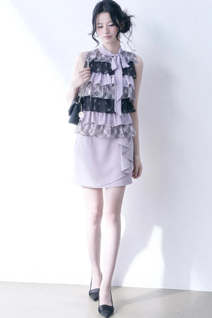 Chiffon Plaid Floral Top
