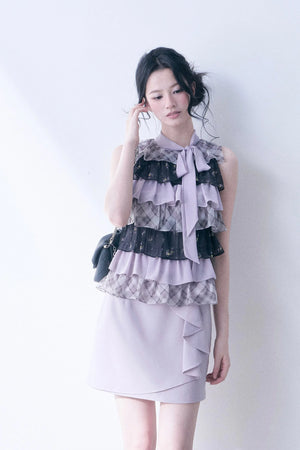 Chiffon Plaid Floral Top