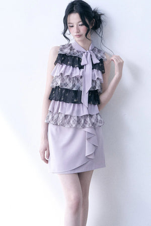Chiffon Plaid Floral Top