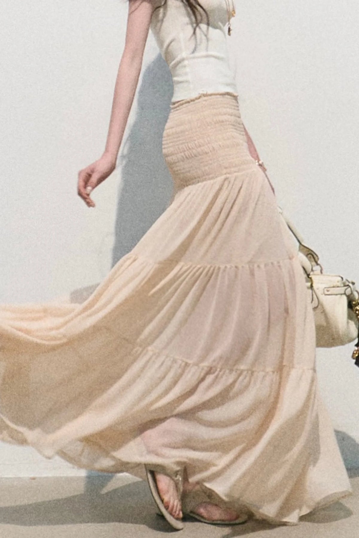 Chiffon Pleated A-Line Skirt