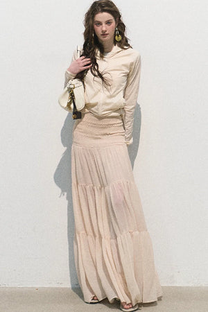 Chiffon Pleated A-Line Skirt
