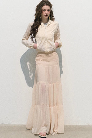 Chiffon Pleated A-Line Skirt
