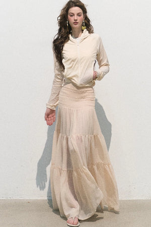 Chiffon Pleated A-Line Skirt