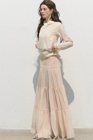 Chiffon Pleated A-Line Skirt