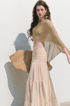 Chiffon Pleated A-Line Skirt