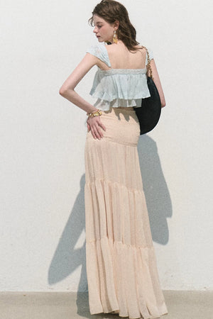 Chiffon Pleated A-Line Skirt