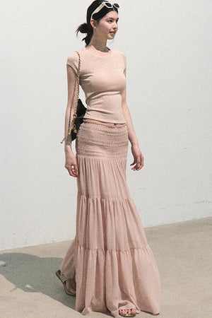 Chiffon Pleated A-Line Skirt