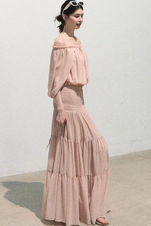Chiffon Pleated A-Line Skirt