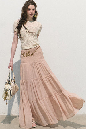 Chiffon Pleated A-Line Skirt