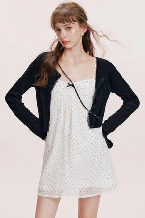 Chiffon Polka Dot A-Line Dress Set-Up