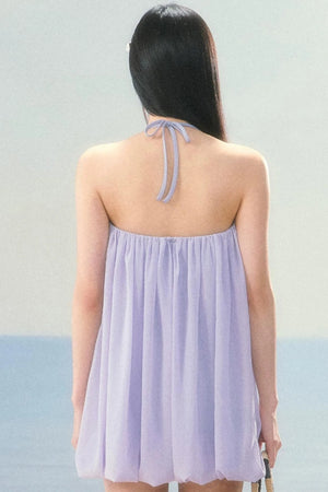 Chiffon Puffy Flower Bud Dress
