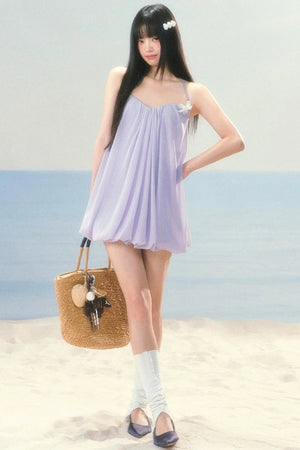 Chiffon Puffy Flower Bud Dress