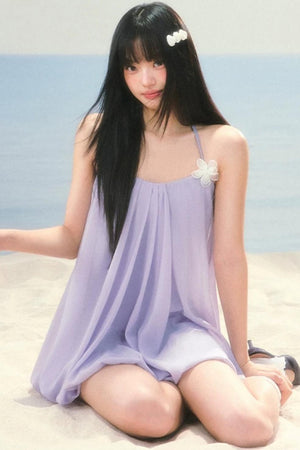 Chiffon Puffy Flower Bud Dress