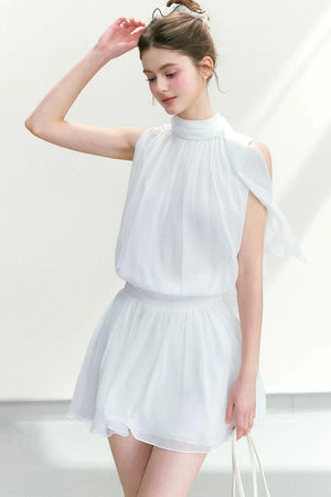 Chiffon Sleeveless Top and Skirt Set-Up