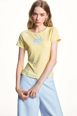 Childlike Applique Lyocell Top