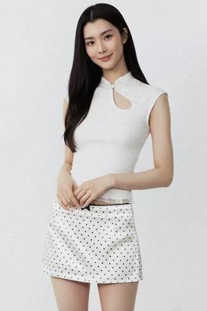 Chinese Lace Asymmetrical Vest