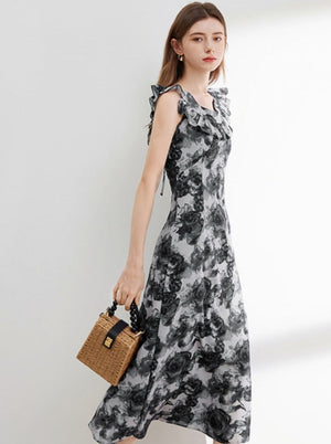Chinese Style Big Floral Dress