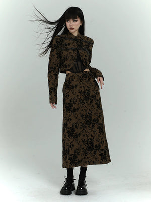 Chinese style suit skirt set