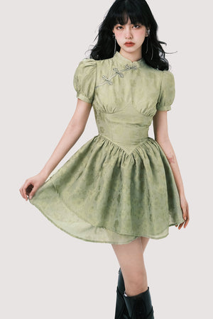 Chinoiserie Mist Forest Cheongsam Dress