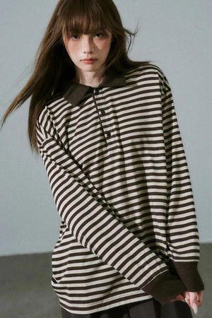 Chocolate Brown Striped Top