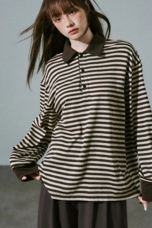 Chocolate Brown Striped Top