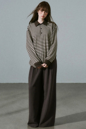 Chocolate Brown Striped Top