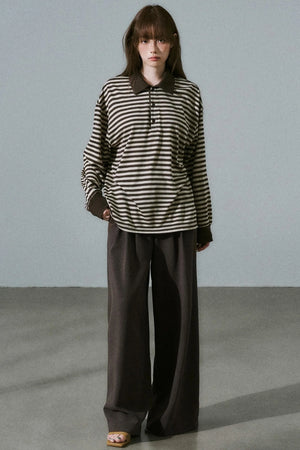 Chocolate Brown Striped Top