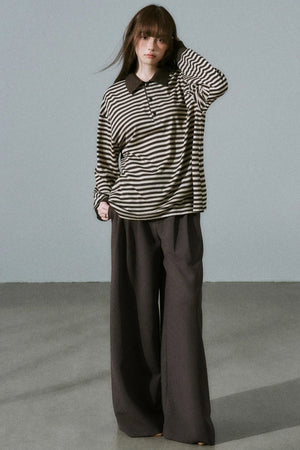 Chocolate Brown Striped Top