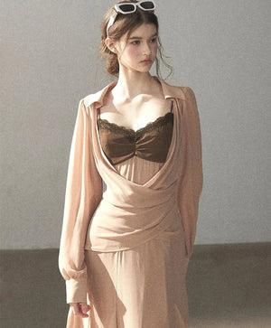 Cinnamon Pink Top and Suspender Dress Set-Up
