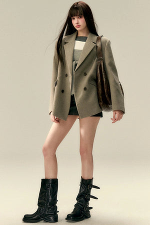 Classic Tweed Rose Blazer Jacket