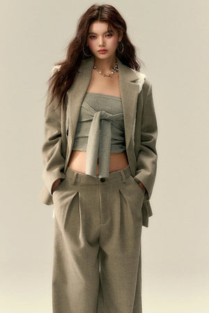 Classic Tweed Rose Blazer Jacket