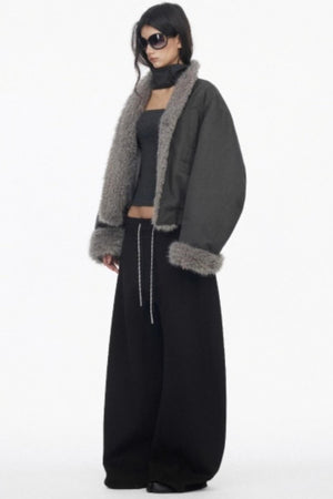Classic Wide-Leg Fleece Sweatpants