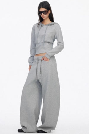 Classic Wide-Leg Fleece Sweatpants