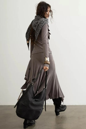 Classical Pleated Patchwork Skirt Set-Up
