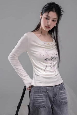 Cloud Beige Lyocell Blouse Set