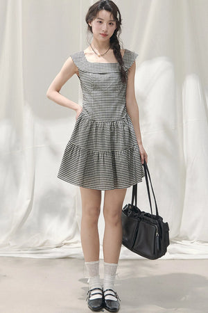 Cloud Garden Plaid Dress