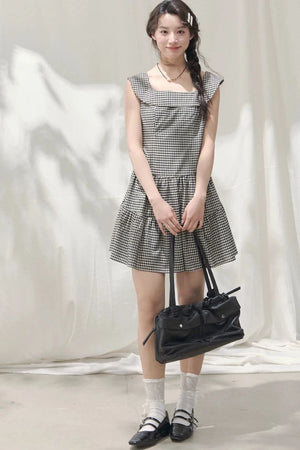 Cloud Garden Plaid Dress