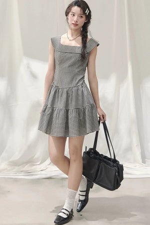 Cloud Garden Plaid Dress