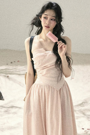 Cloud-Like Strapless Summer Dress