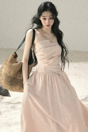 Cloud-Like Strapless Summer Dress