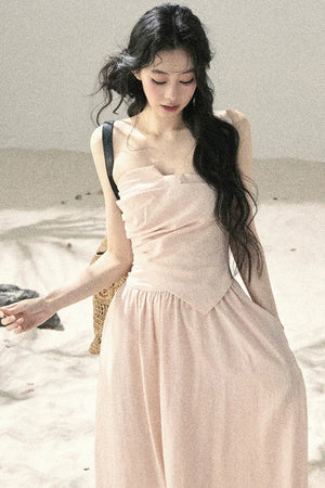Cloud-Like Strapless Summer Dress