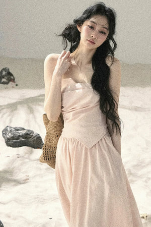 Cloud-Like Strapless Summer Dress